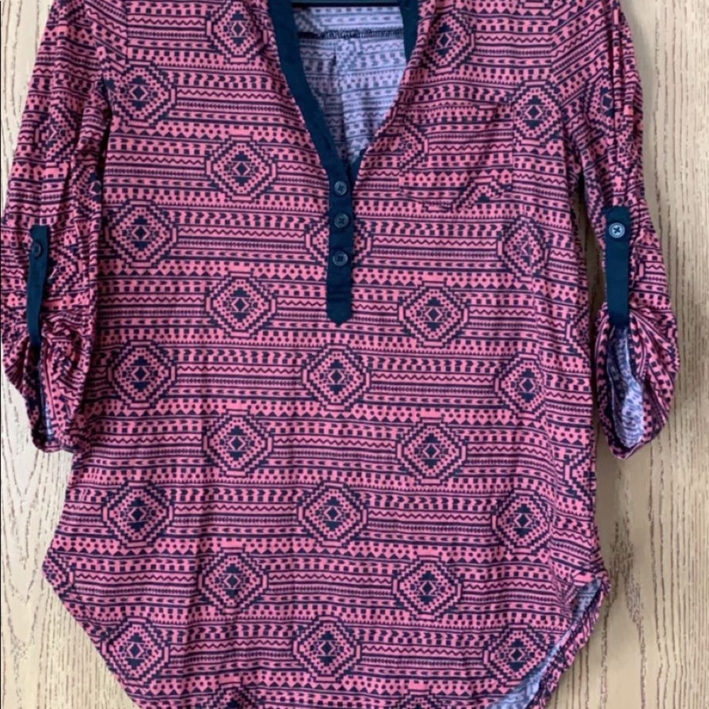 Aztec Print Dress Shirt